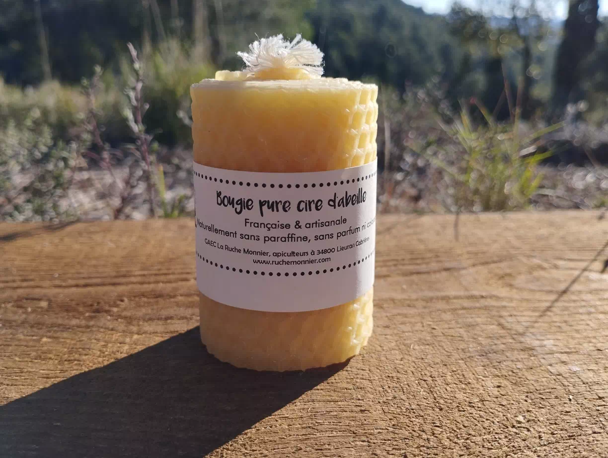 bougie pure cire d'abeille la ruche monnier france