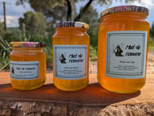 lot de miels de romarin la ruche monnier france